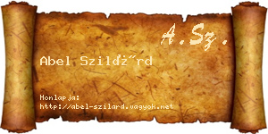 Abel Szilárd névjegykártya