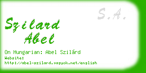 szilard abel business card
